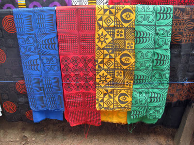 Adinkra cloth hanging on a wall