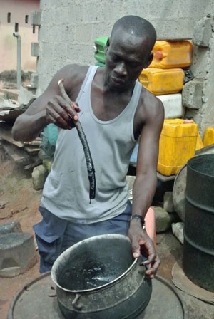 Adinkra Ink Production in Ghana