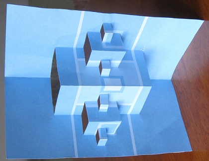 Paper model for a double Cantor set