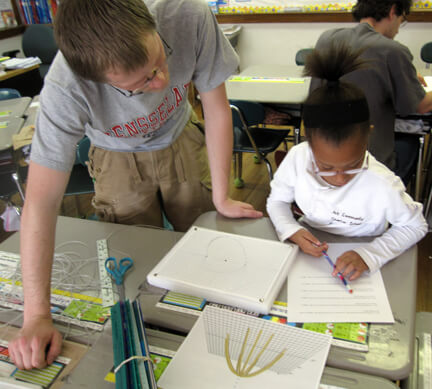 Step 1: create virtual wigwam design, press 'print' to get print-out of arc lengths and endpoint coordinates.