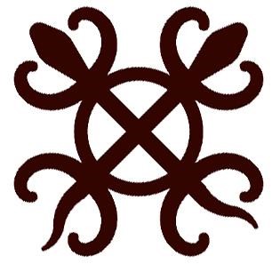 Adinkra cloth with the twin crocodile symbol