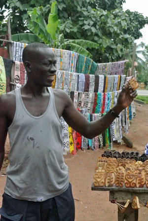 Gabriel Boakye's Display of Many Adinkra Stamps