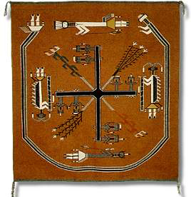 Navajo rug based on a sand painting