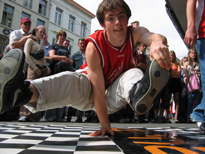A street performer in Europe