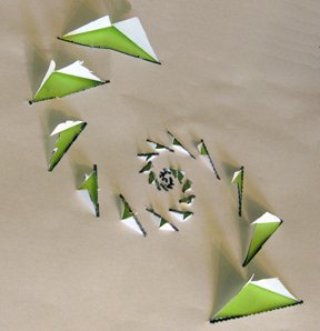 Paper sculpture from cornrows simulations