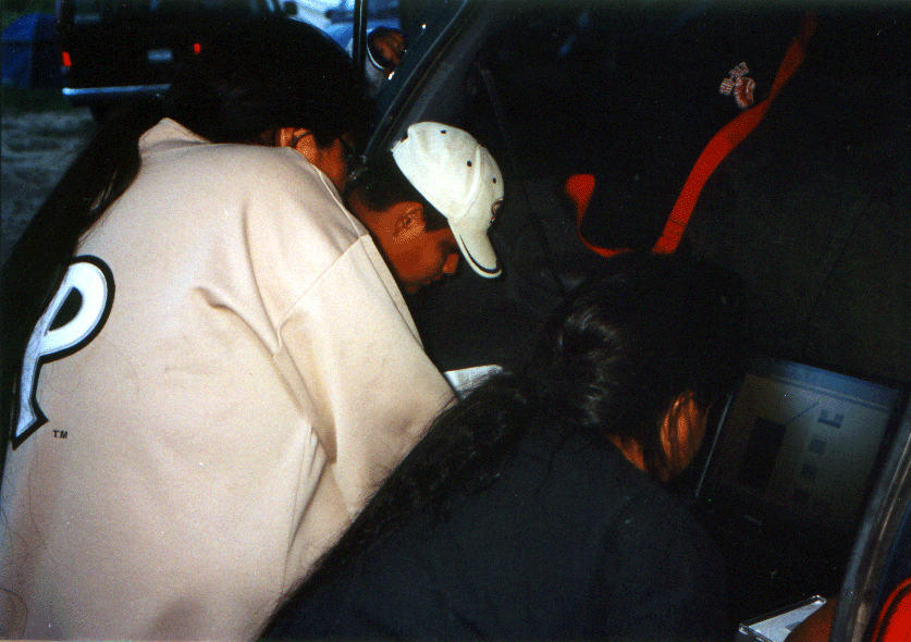 Modified basket simulations created by Ed Galindo's students at the Shoshone-Bannock summer science camp, 'Dance of the Salmon,' June-August 2001.